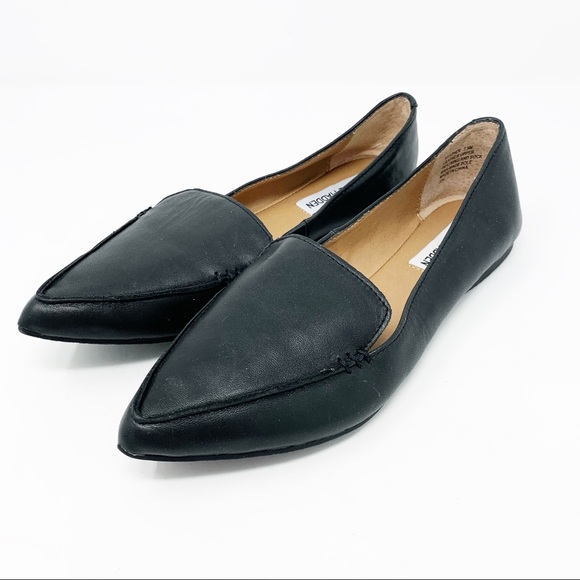 steve madden feather leather loafers
